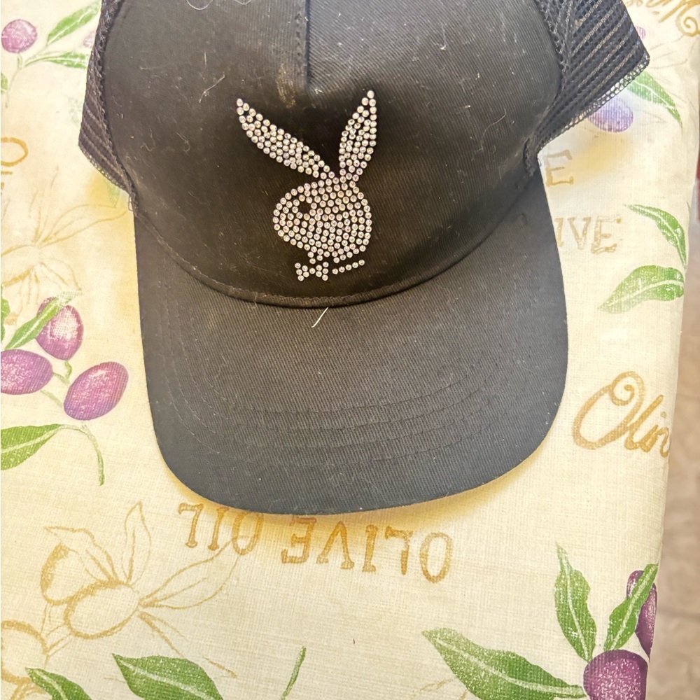 PLAYBOY Black Cap with Logo Detail